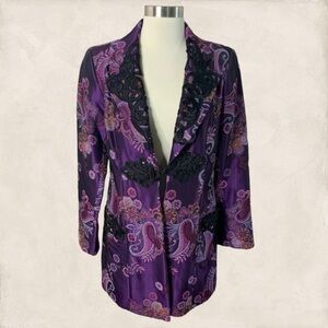 Vintage ISABEL Purple Paisley Tapestry Coat